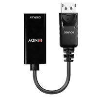 LINDY 41718 Converter, DisplayPort 1.2 (M) to HDMI 1.4 (F), 0.15m Adapter, Black & Red, Supports Resolutions up to 4K 3840x2160@30Hz, Quick & Simple Plug-and-Play Installation, Retail Polybag Packaging