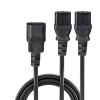 LINDY 30363 1m IEC Splitter Cable IEC C14 to 2 x IEC C13, Fully moulded, Colour: Black, 10 year warranty