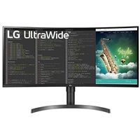 LG 35WN75CP-B.AEK 35 Inch UltraWide Curved Monitor, QHD, HDMI, Display Port, USB-C, 100Hz, 5ms, Freesync, Height Adjust, Tilt, Speakers, VESA, Black