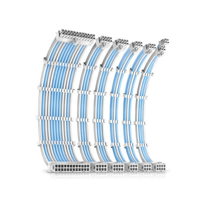 Antec White/Blue PSU Extension Cable Kit - 6 Pack (1x 24 Pin, 1x 4+4 Pin, 2x 8 Pin, 2x 6 Pin)