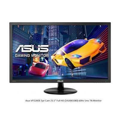 ASUS VP228DE 21.5 Inch Monitor, 1920x1080, 60Hz, VGA, Full HD, Flicker Free, Blue Light Filter, Anti Glare