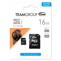 Team 16GB Micro SDHC Class 10 UHS-I Flash Card with Adapter