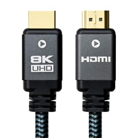 Prevo HDMI-2.1-3M HDMI Cable, HDMI 2.1 (M) to HDMI 2.1 (M), 3m, Black & Grey, Supports Displays up to 8K@60Hz, 99.9% Oxygen-Free Copper with Gold-Plated Connectors, Superior Design & Performance, Retail Box Packaging