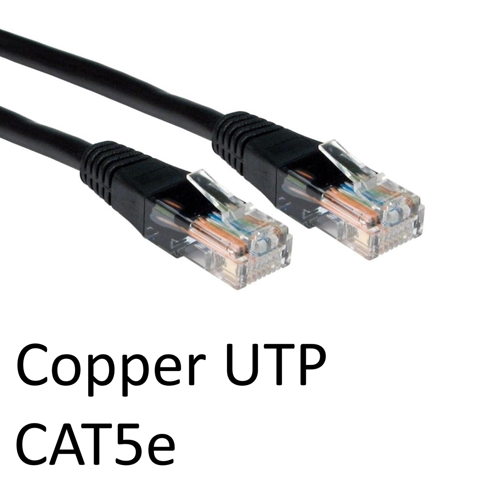 RJ45 (M) to RJ45 (M) CAT5e 1.5m Black OEM Moulded Boot Copper UTP Network Cable