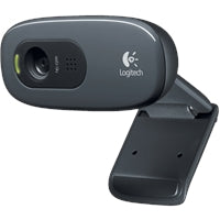 Logitech C270 HD Webcam, HD 720p/30fps, Widescreen HD Video Calling, HD Light Correction, Noise-Reducing Mic, For Skype, FaceTime, Hangouts, WebEx, PC/Mac/Laptop/Macbook/Tablet, Black