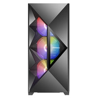 ANTEC DF800 FLUX Case, Gaming, Black, Mid Tower, 2 x USB 3.0, Tempered Glass Side Window Panel, Geometrical Mesh Design & Mirror Surface Front Panel, Addressable RGB LED Fans, Patented F-LUX Platform Cooling Solution, ATX, Micro ATX, Mini-ITX