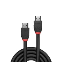 LINDY 36470 Black Line HDMI Cable, HDMI 2.0 (M) to HDMI 2.0 (M), 0.5m, Black & Red, Supports UHD Resolutions up to 4096x2160@60Hz, Triple Shielded Cable, Corrosion Resistant Copper Coated Steel with 30AWG Conductors, Retail Polybag Packaging