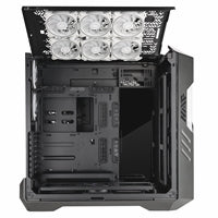 COOLER MASTER HAF 700 EVO Case, Titanium Grey, Full Tower, 4 x USB 3.2 Gen 1 Type-A, 1 x USB 3.2 Gen 2 Type-C, Tempered Glass Side Window Panel, Edge Lit Front Intake Blades with IRIS Customisable LCD Assistant