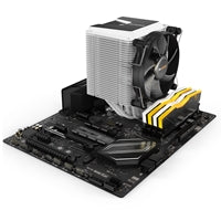be quiet! Shadow Rock 3 White Fan CPU Cooler, Universal Socket, Shadow Wings 2 120mm PWM Black Cooling Fan, 1600RPM, 5 Heat Pipes, 190W TDP, Asymmetrical Construction to Avoid Blocking Memory Slots, Intel LGA 1700 & AMD AM5 Compatible