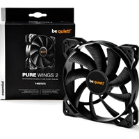 be quiet! Pure Wings 2 Black Fan, 140mm, 1000RPM, 3-Pin Fan Connector, Black Frame, Black Blades, 9 Airflow-Optimized Fan Blades That Reduce Noise Generating Turbulence