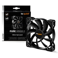 be quiet! Pure Wings 2 High Speed Black Fan, 120mm, 2000RPM, 4-Pin PWM Fan Connector, Black Frame, Black Blades, 9 Airflow-Optimized Fan Blades That Reduce Noise Generating Turbulence