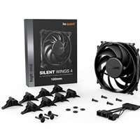 be quiet! Silent Wings 4 Black Fan, 120mm, 1600RPM, 3-Pin Fan Connector, Black Frame, Black Blades, Optimized Fan Blades for High End Performance, 2 Mounting Options that are Both Virtually Inaudible