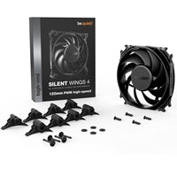be quiet! Silent Wings 4 PWM High Speed Black Fan, 120mm, 2500RPM, 4-Pin PWM Fan Connector, Black Frame, Black Blades, Optimized Fan Blades for High End Performance, 2 Mounting Options