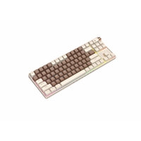 Royalaxe R87 Hot Swappable Mechanical Keyboard, 80% TKL Design, 89 Keys, 2.4GHz, Bluetooth 5.0 or Wired Connection, TTC Golden-Pink Switches, RGB, Windows and Mac Compatible, UK Layout