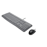 Logitech MK120 Wired Keyboard and Mouse Combo for Windows, Optical Wired Mouse, Full-Size Keyboard, USB Plug-and-Play, QWERTY UK English Layout, Black - Education Edition with Silicone Cover, Brown Box