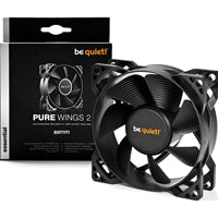 be quiet! Pure Wings 2 High Speed Black Fan, 80mm, 1900RPM, 3-Pin PWM Fan Connector, Black Frame, Black Blades, 7 Airflow-Optimized Fan Blades That Reduce Noise Generating Turbulence