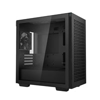 DeepCool CH370 Micro ATX Case with Tempered Glass Side Panel, 2 x USB 3.0, 4 x Expansion Slots with support for a 360mm Radiator and up to 8x 120mm Fans, Black