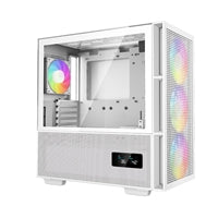 DeepCool CH560 Digital WH Micro ATX Case with Tempered Glass Side Panel, 1 x USB 3.0, 7 x Expansion Slots with support for a 360mm Radiator and up to 9x 120mm Fans, White