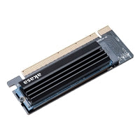 Akasa AK-PCCM2P-0 M.2 SSD to PCIe Adapter Card + Heatsink Cooler, PCIe Gen3 x16 Slot, Low Profile, 1U Chassis Compatible