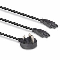 LINDY 30428 2.5m UK 3 Pin Plug To IEC 2 x C5 Splitter Extension Cable, Black, Fully moulded with 5A fuse, 10 year warranty