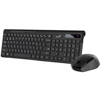 Genius SlimStar 8230 Blutooth 5.3 and 2.4GHz Wireless Keyboard and Mouse Set, 12 Multimedia Function Keys, Full Size UK Layout, Optical Sensor Mouse, 1200dpi, Connect up to 3 devices simultaneously