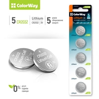 Colorway Lithium Power Blister Pack of 5 Coin Cell CR2032 Batteries