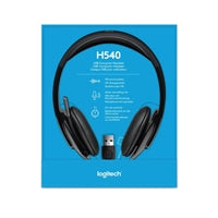 Logitech H540 USB Headset with Noise-Cancelling Mic and On Ear Controls