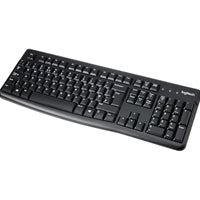 Logitech K120 Wired Computer Keyboard full-Size, Spill-Resistant, Curved Space Bar, Compatible with PC and Laptop UK Layout