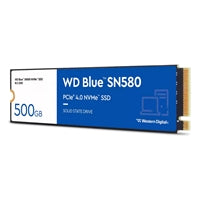 WD Blue SN580 (WDS500G3B0E) 500GB NVMe SSD, M.2 Interface, PCIe Gen4, 2280, Read 4000MB/s, Write 3600MB/s, 5 Year Warranty