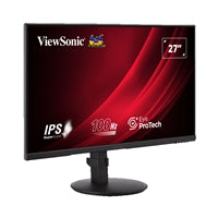 Viewsonic VA2708-HDJ 27 Inch IPS Monitor, Full HD, 100Hz, 5ms, VGA, HDMI, Display Port, Height Adjust, Pivot, Swivel, Int PSU, VESA