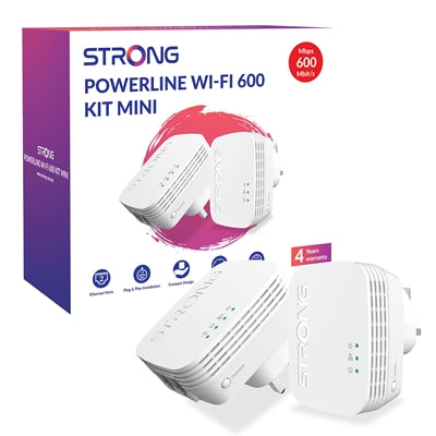 Strong POWERLWF600DUOMINIUK AV600 Mini WI-FI Powerline Kit (2 Pack)