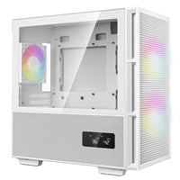 DeepCool CH360 Digital Gaming Case: White, Mid Tower with Tempered Glass Side Window Panel, Advanced Cooling, USB 3.0/USB-C Ports, Pre-Installed Fans, Micro ATX/Mini-ITX