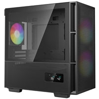 DeepCool CH360 Digital Gaming Case: Black Mid Tower with Tempered Glass Side Window Panel, Advanced Cooling, USB 3.0/USB-C Ports, Pre-Installed Fans, Micro ATX/Mini-ITX