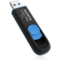 Adata UV128 64GB USB 3.2 Gen 1 Flash Drive, Capless Design, Black/Blue