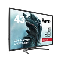 iiyama G-Master G4380UHSU-B1 Red Eagle 43 Inch 4K Gaming Monitor, Black, VA panel, 144hz, 0.4ms, FreeSync, HDMI, DisplayPort, USB Hub, Int PSU, Speakers, VESA