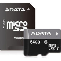 Adata Premier 64GB Micro SDHC UHS-I Class 10 Memory Card with Adaptor