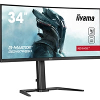 iiyama G-Master GB3467WQSU Red Eagle 34 Inch QHD Curved Gaming Monitor, VA, 0.4ms, 165Hz, Freesync, 3440x1440 - UWQHD, HDMI, Displayport, USB Hub, Speakers, Int PSU, Height Adjust, VESA