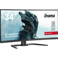 iiyama G-Master GB3467WQSU Red Eagle 34 Inch QHD Curved Gaming Monitor, VA, 0.4ms, 165Hz, Freesync, 3440x1440 - UWQHD, HDMI, Displayport, USB Hub, Speakers, Int PSU, Height Adjust, VESA