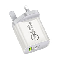 Prevo QC70 20W USB Type-C & USB Type-A Fast Charge Mains Charger with QC 3.0 for Laptops, Ultrabooks, Chromebooks, iPads, MacBooks, Smartphones, Tablets, Mobile Devices, Action Cameras, DSLRs