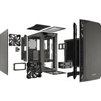 be quiet! Pure Base 500 Case, Metallic Gray, Mid Tower, 2 x USB 3.2 Gen 1 Type-A, 2 x Pure Wings 2 140mm Black PWM Fans Included, Exchangeable Top Cover for Silent or High Performance, Insulation Mats on Front, Sides & Top