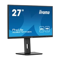 iiyama ProLite XUB2797HSN-B1 27 Inch Full HD IPS Monitor, Matte Black, USB-C Dock, RJ45, 100 Hz, 1x HDMI, 1x DisplayPort, 4x USB Hub, Speakers, Height Adjust, Pivot, VESA