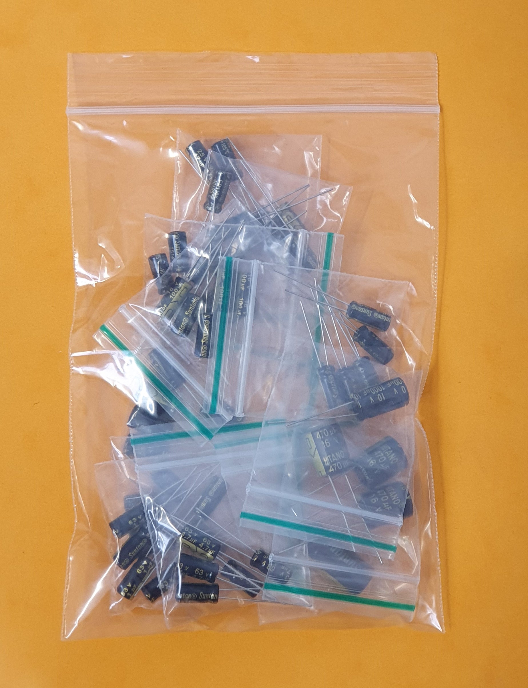 50pc Electrolytic Capacitor Kit 12 Common Values 105 Deg. Aluminium Electrolytic Capacitors
