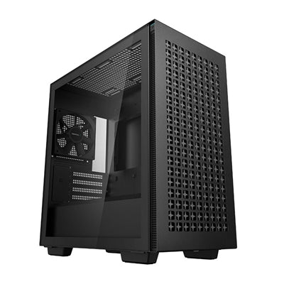 DeepCool CH370 Micro ATX Case with Tempered Glass Side Panel, 2 x USB 3.0, 4 x Expansion Slots with support for a 360mm Radiator and up to 8x 120mm Fans, Black