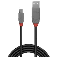 Lindy 36733 2m USB-A (M) 2.0 To USB Micro-B (M) 2.0 Anthra Line 480Mbps Cable - Black