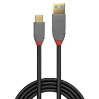 Lindy 36912 1.5m USB 3.2 Type A to C Cable, 5A PD, Anthra Line