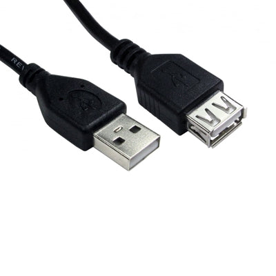 99CDL2-023 Data Cable, USB 2.0 Type-A (M) to USB 2.0 Type-A (F), 3m Black, USB Extension Cable, OEM Polybag Packaging