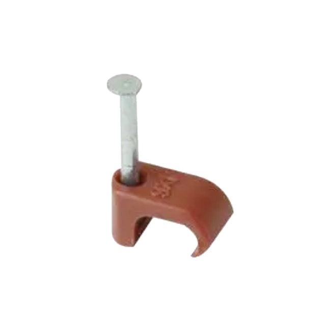 Coaxial Cable Clip packs of 100 Brown