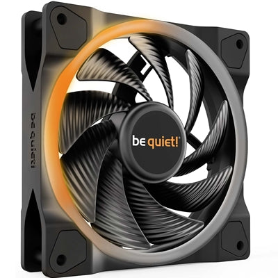 be quiet! Light Wings PWM High Speed Addressable RGB Fan, 120mm, 2500RPM, 4-Pin PWM Fan & 3-Pin ARGB Connectors, Black Frame, Black Blades, ARGB Lighting on Front & Rear