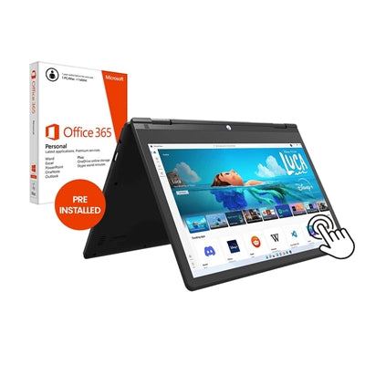 Geo GeoFlex 2-in-1 Touchscreen Laptop, 11.6 Inch, Intel Celeron N4020 Processor, 4GB RAM, 64GB SSD, Windows 11 Home S with 1 Year Pre Installed Office 365 Personal