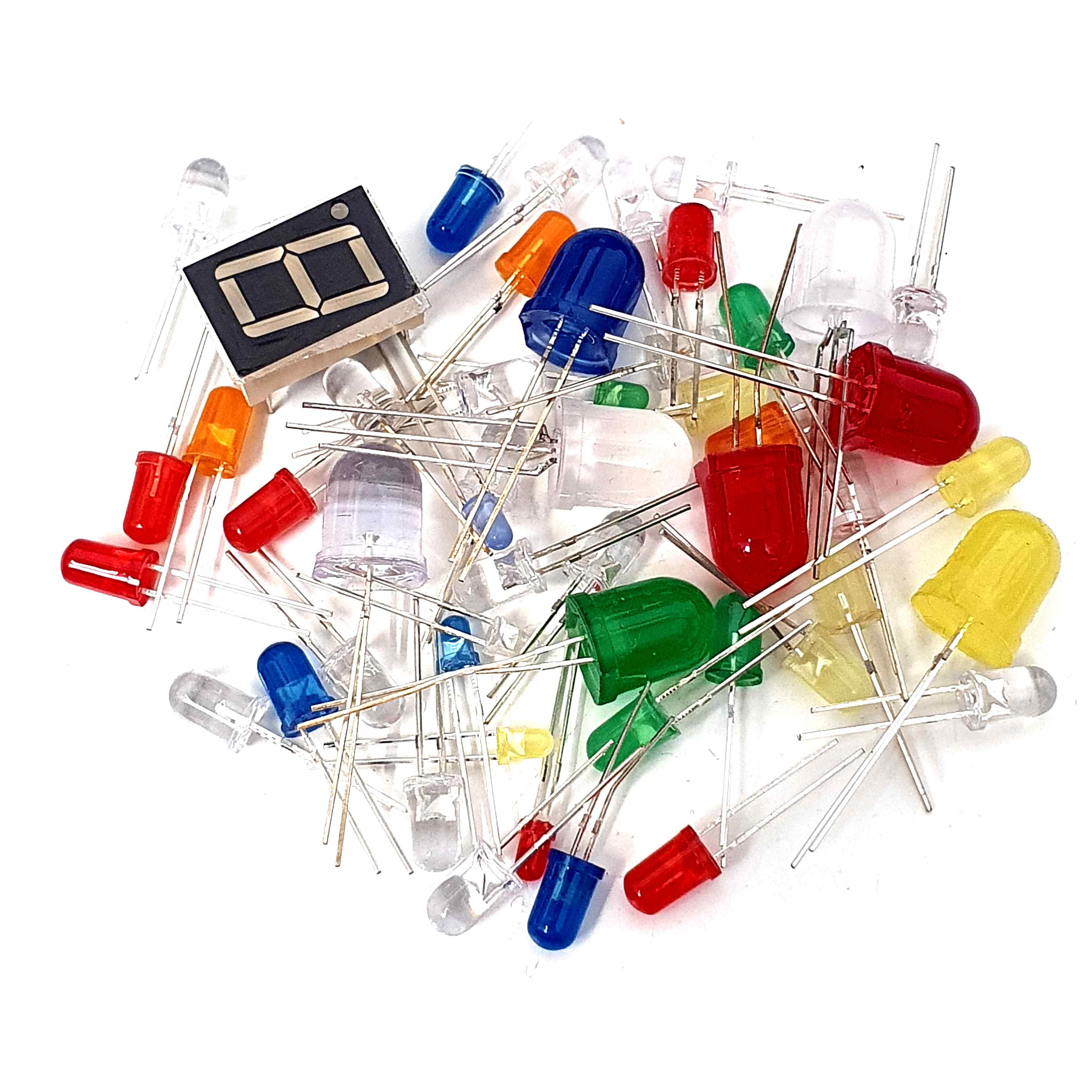 Light emitting diodes LED selection mix of colours and sizes approx 50 pieces
